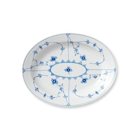 Блюдо Овальное Blue Fluted Plain